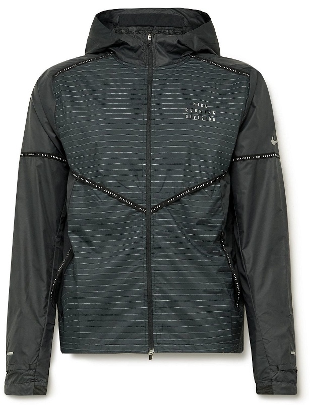 Photo: Nike Running - Run Division Striped Storm-FIT Hooded Jacket - Black