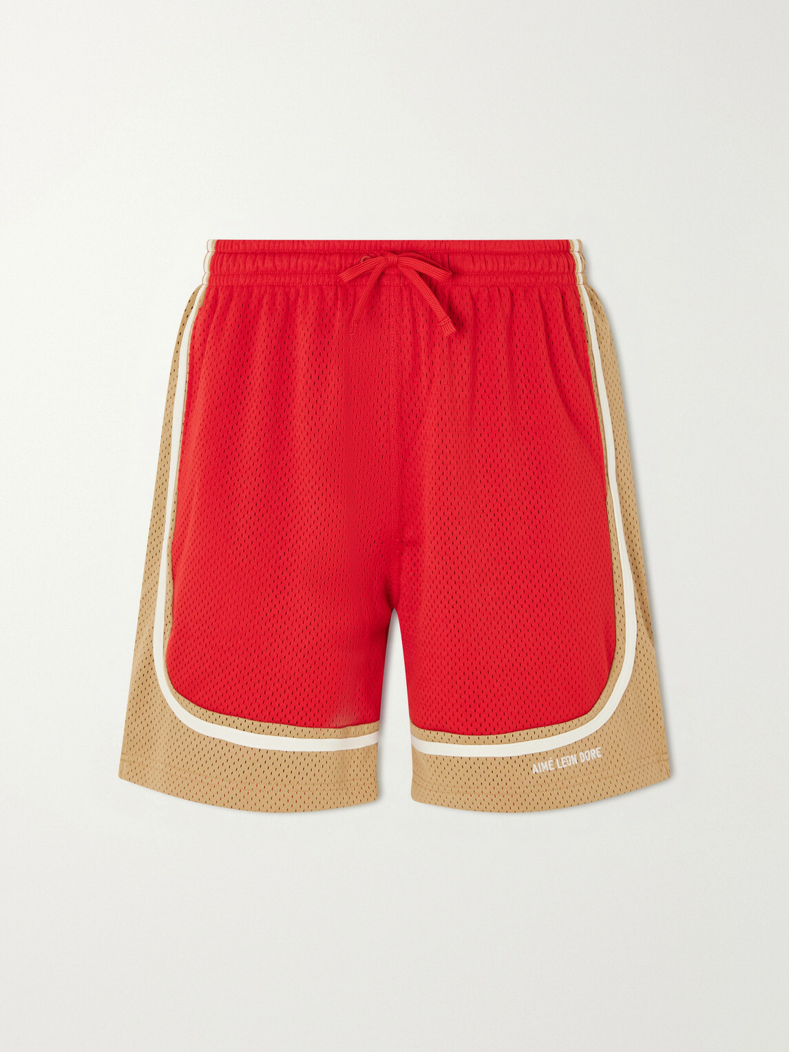 Aimé Leon Dore - Novelty Straight-Leg Logo-Embroidered Mesh Drawstring Shorts - Red