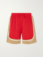 Aimé Leon Dore - Novelty Straight-Leg Logo-Embroidered Mesh Drawstring Shorts - Red