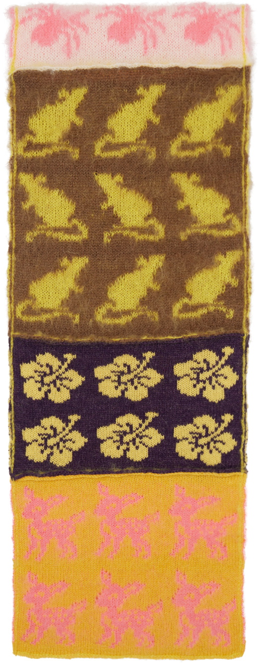 Ashley Williams Multicolor Patchwork Knit Scarf Ashley Williams