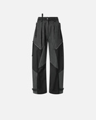 Pinko P Pants In Black Denim And Satin With Zip Limo Black