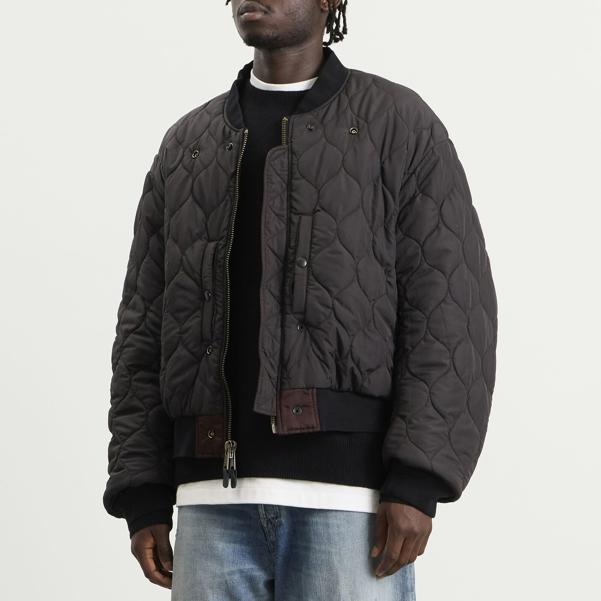 Maison Margiela Men's Reversible Bomber Jacket in Dark Brown