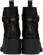 Valentino Garavani Leather VLogo Combat Boots