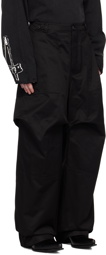 We11done Black Solid Flap Trousers