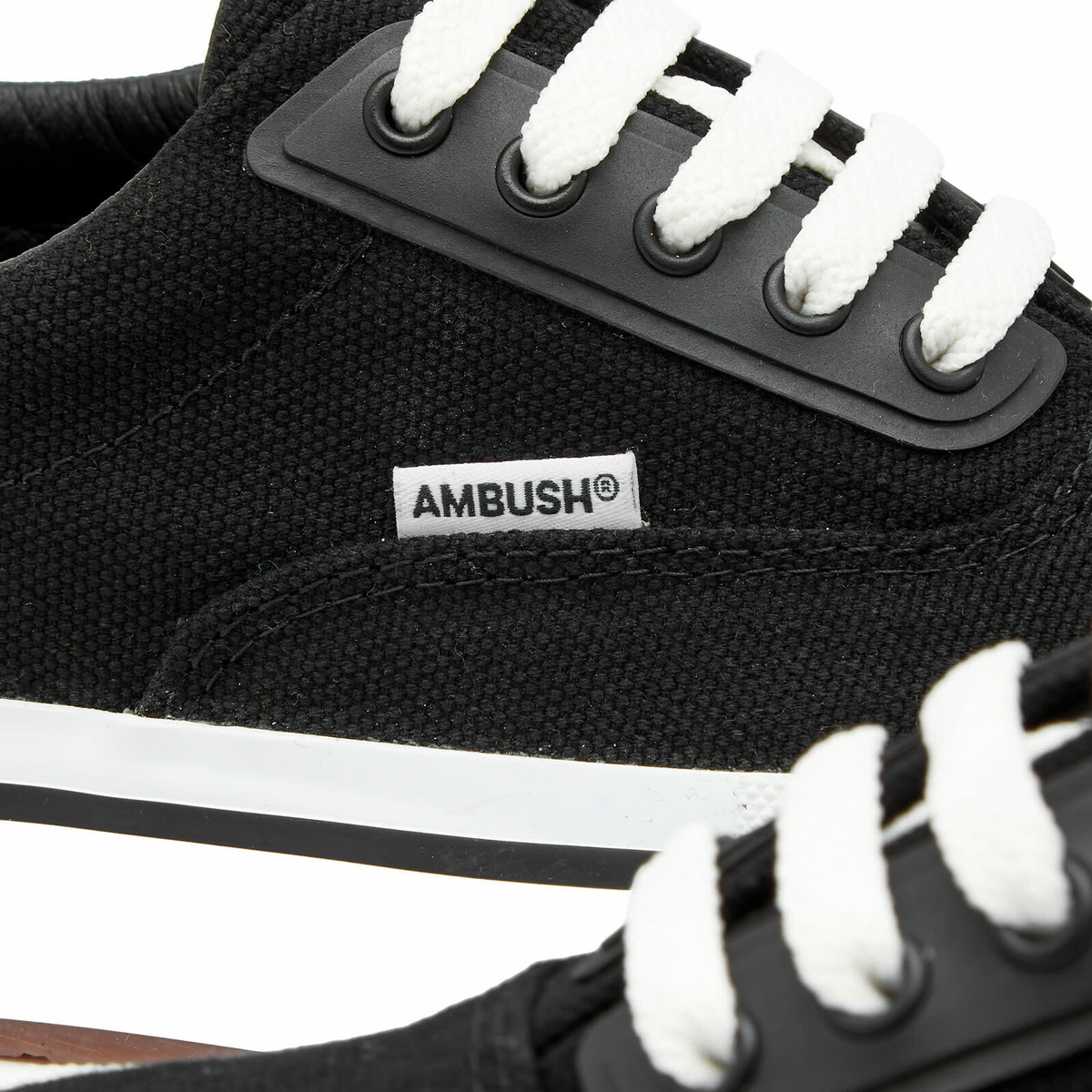 Ambush Women's Vulcanized Lace Up Canvas Sneakers in Black