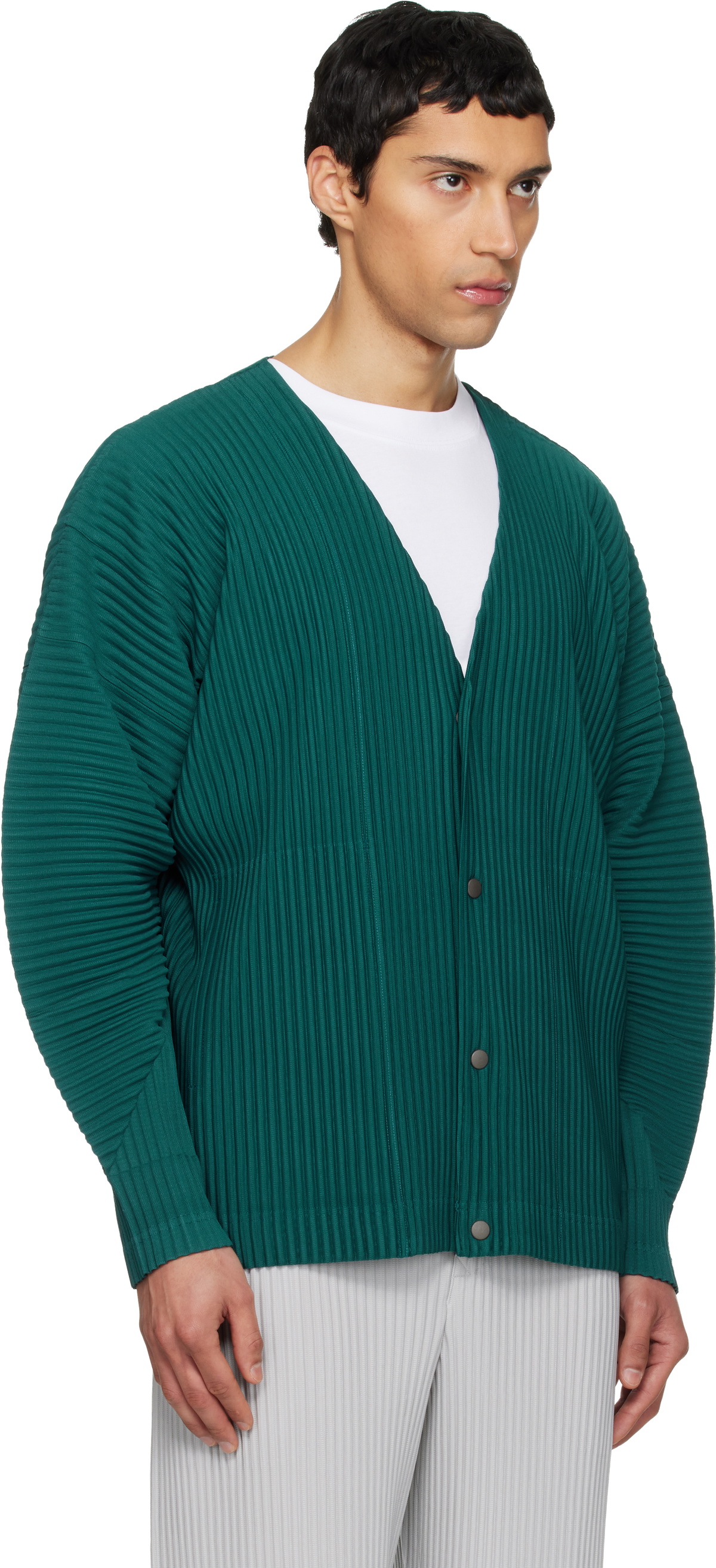 HOMME PLISSÉ ISSEY MIYAKE Green Color Pleats 1 Cardigan Homme