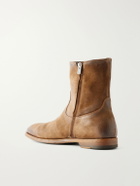 Officine Creative - Waxed-Suede Biker Boots - Brown