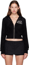 AMIRI Black 'Club AMIRI' Cropped Hoodie