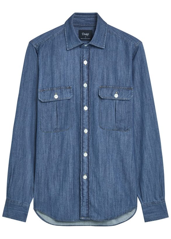 Photo: Drake's Chambray Shirt Denim