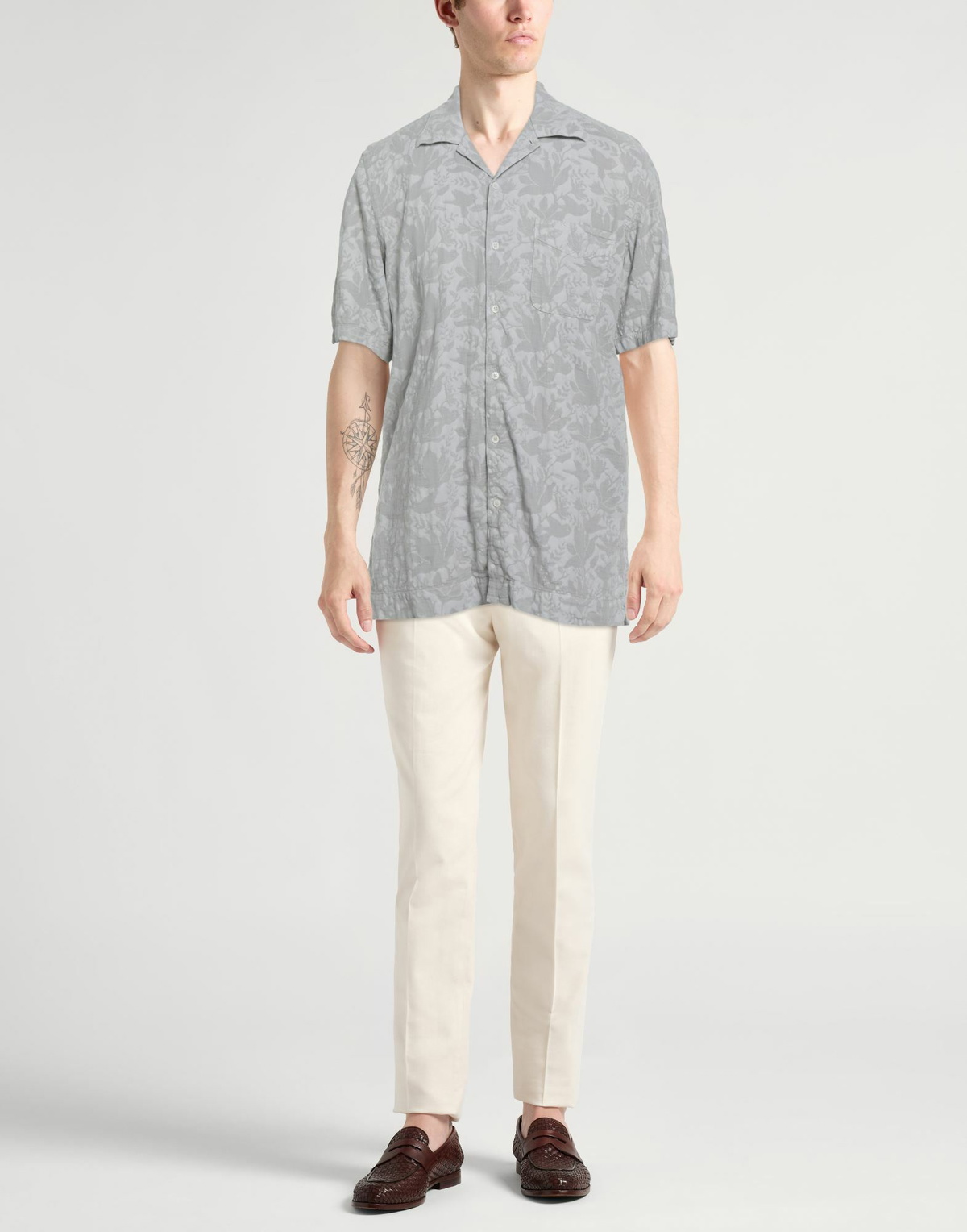 Massimo Alba Mens Shirt Light in Grey