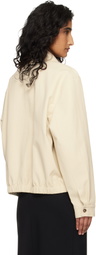 Loulou de Saison Beige Drew Cotton Gabardine Windbreaker Jacket