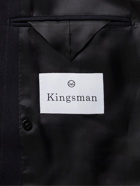 Kingsman - Oxford Slim-Fit Double-Breasted Pinstriped Wool Suit Jacket - Blue