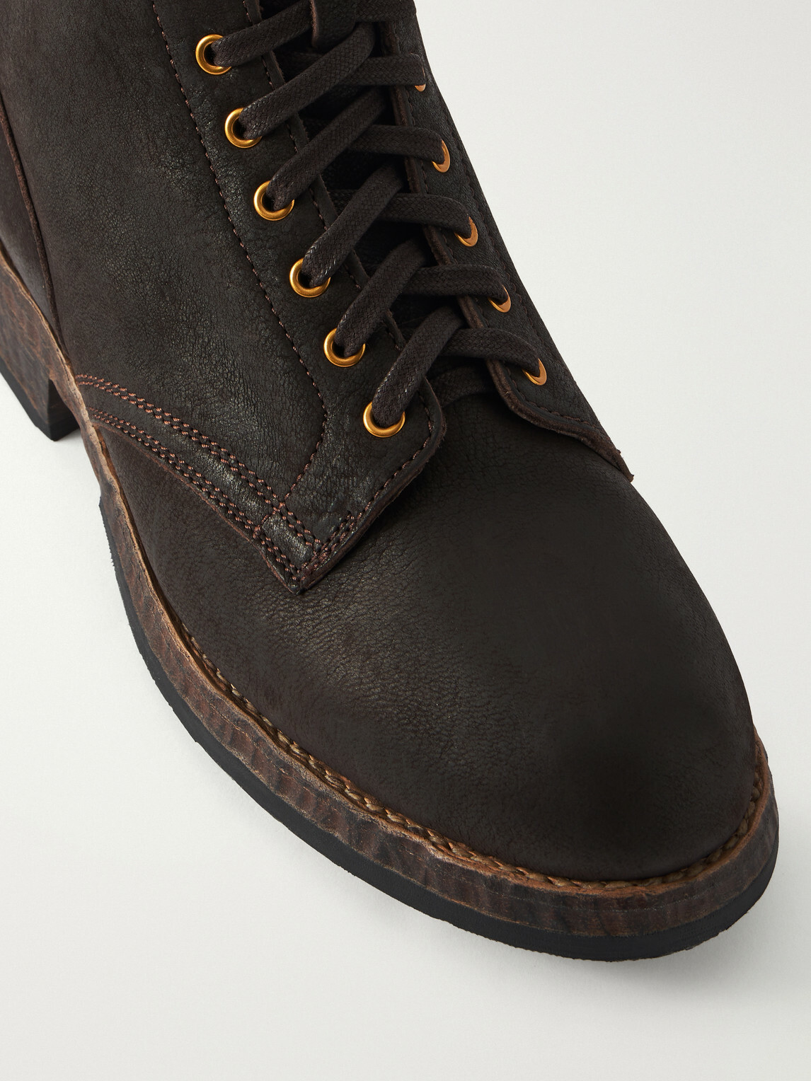 Visvim - Brigadier Leather Lace-Up Boots - Brown