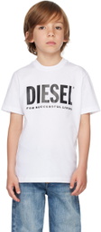 Diesel Kids White Printed T-Shirt