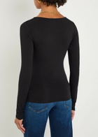 Good American Notched Stretch-jersey top Black