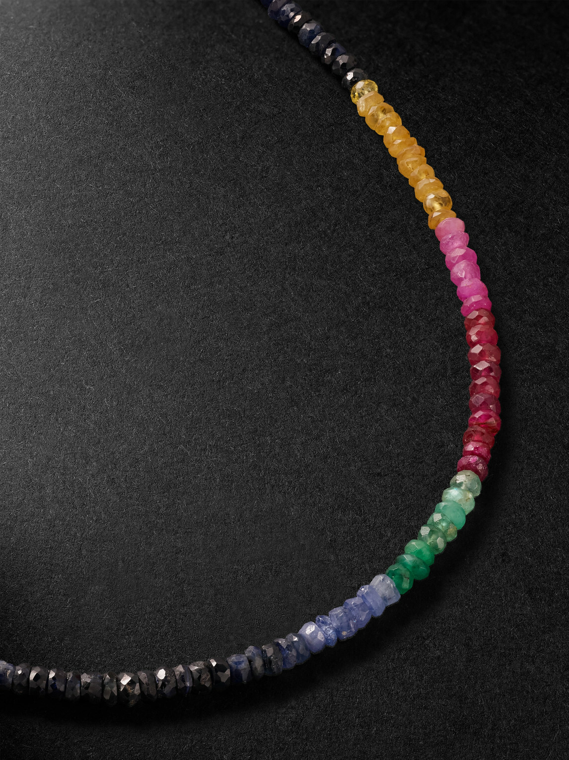 JIA JIA - Dark Rainbow Gold Sapphire Beaded Necklace