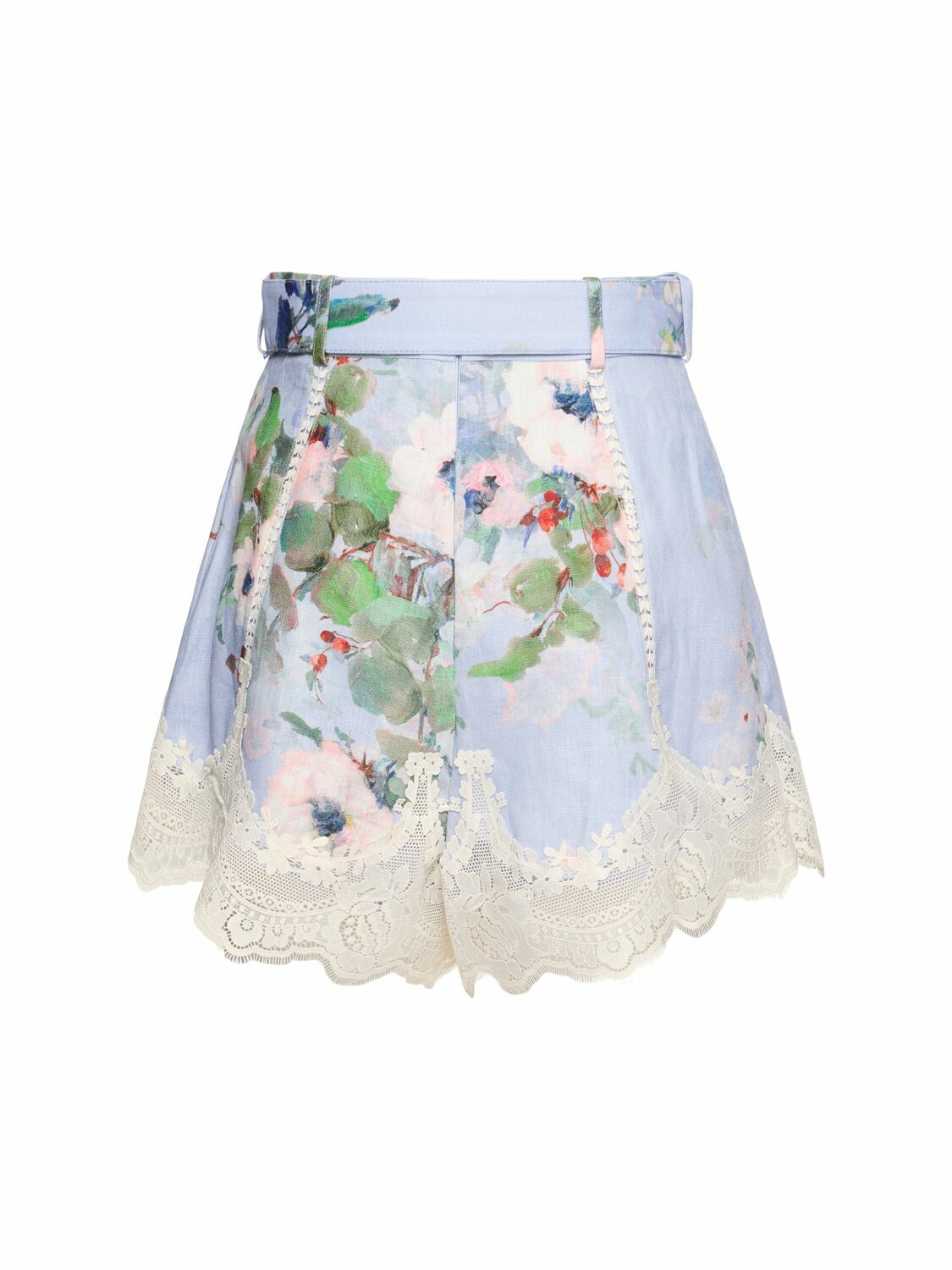 ZIMMERMANN Everley Printed Linen Tuck Shorts Zimmermann