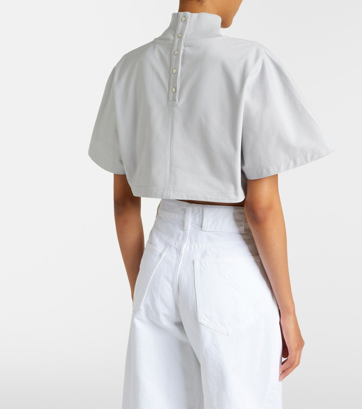 Alaïa Cropped cotton jersey T-shirt