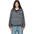 Stone Island Gray Q100035 Uneven Smerigliato & Canvas Anorak