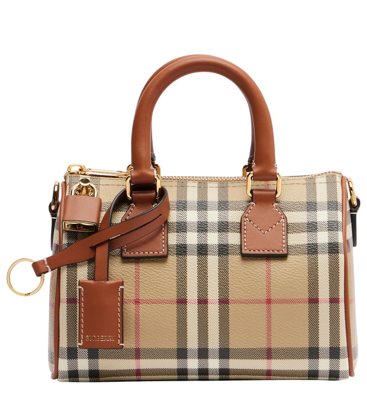 Photo: Burberry Burberry Check leather-trimmed bowling bag