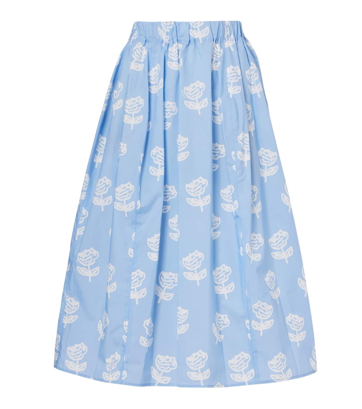 Photo: Marni Floral cotton poplin midi skirt