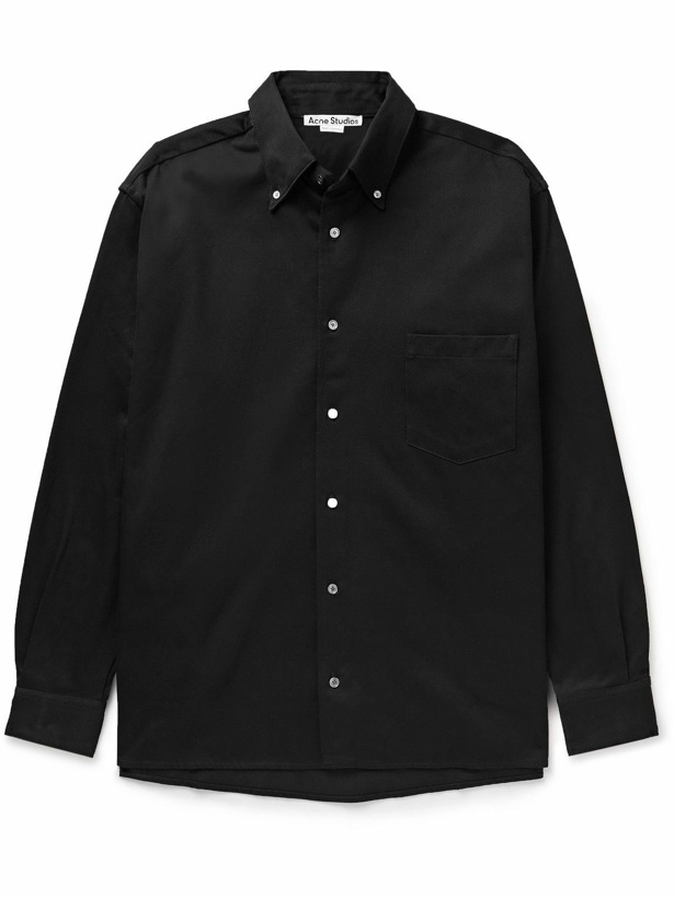 Photo: Acne Studios - Odrox Button-Down Collar Cotton-Twill Overshirt - Black