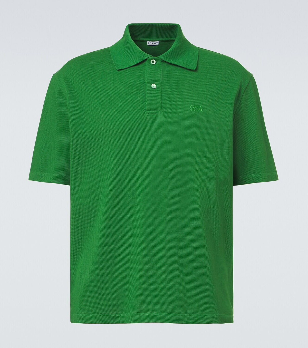 Loewe Logo embroidered cotton polo shirt