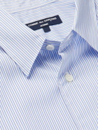 Comme des Garçons HOMME - Logo-Print Striped Cotton-Poplin Shirt - Blue