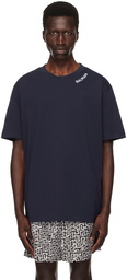 Balmain Navy 'Balmain' Embroidered T-Shirt