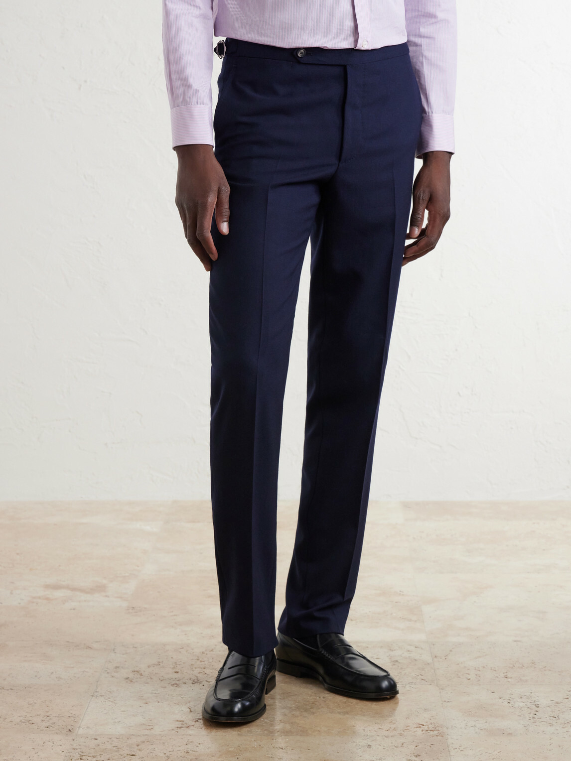 De Petrillo - Tapered Virgin Wool Suit Trousers - Blue