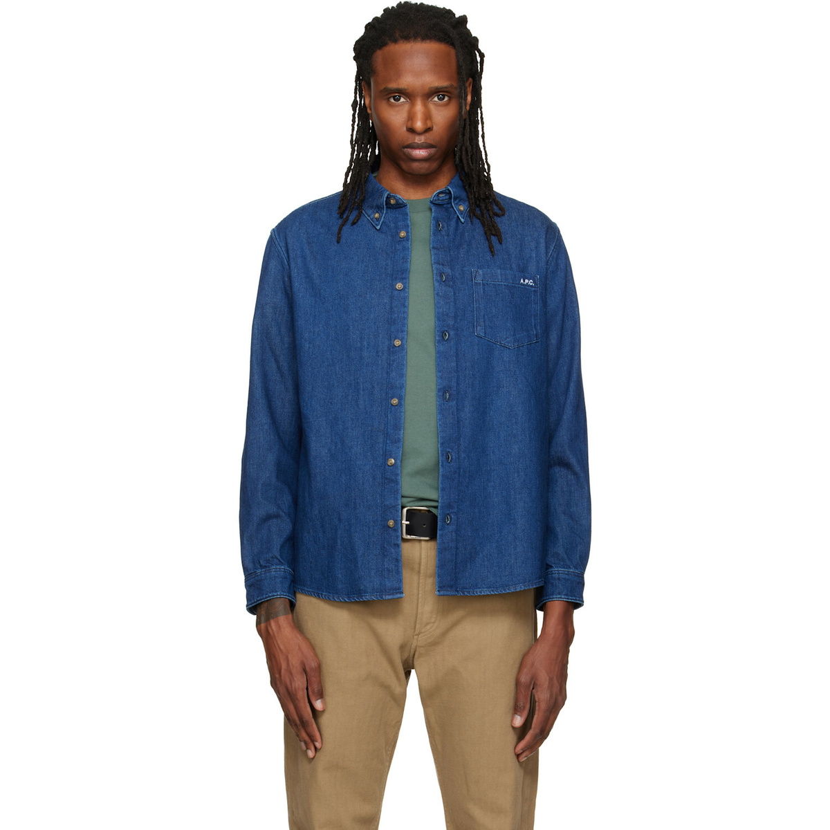 A.P.C. Blue Lightweight Denim Shirt