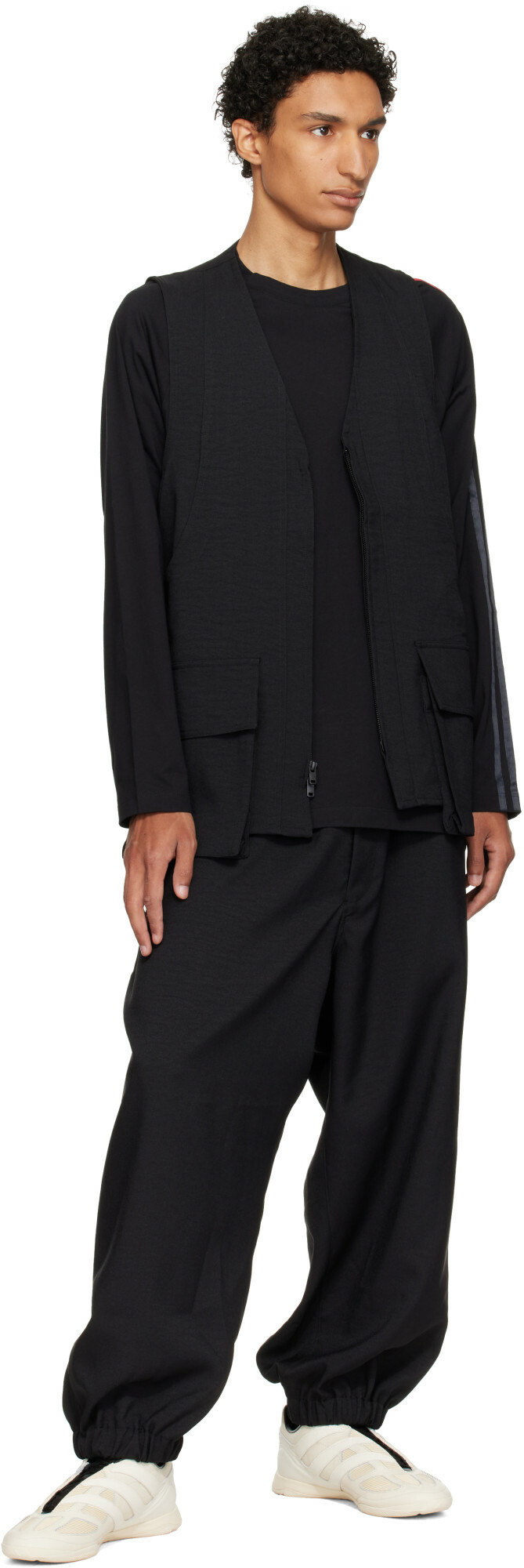 Y-3 Black Oversized Gradient Stripes Long Sleeve T-shirt