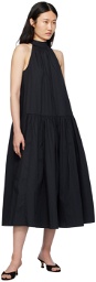 Staud Black Marlowe Midi Dress