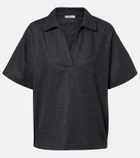 Asceno Modena wool and cashmere flannel polo shirt