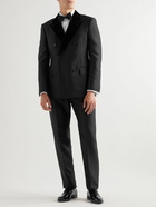 TOM FORD - Cooper Slim-Fit Double-Breasted Velvet-Trimmed Wool and Silk-Blend Tuxedo Jacket - Black