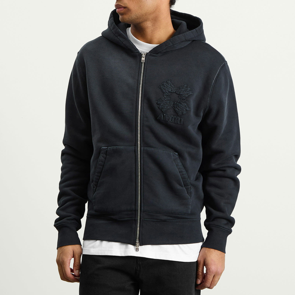 AMIRI Men's MA Quad Zip Hoodie in Black Amiri