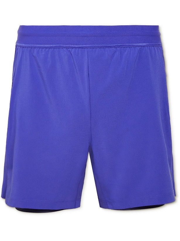 Photo: Nike Training - Straight-Leg Layered Dri-FIT Shell Yoga Shorts - Blue