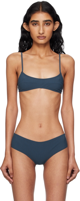 Photo: Fruity Booty Navy Bream Stripe Bikini Top
