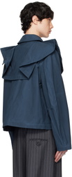 JW Anderson Blue Oversized Collar Trench Jacket