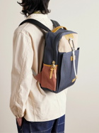 Master-Piece - Link Leather-Trimmed Colour-Block Nylon-Twill Backpack