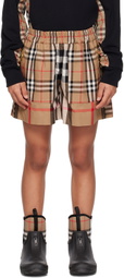 Burberry Kids Beige Patchwork Check Shorts