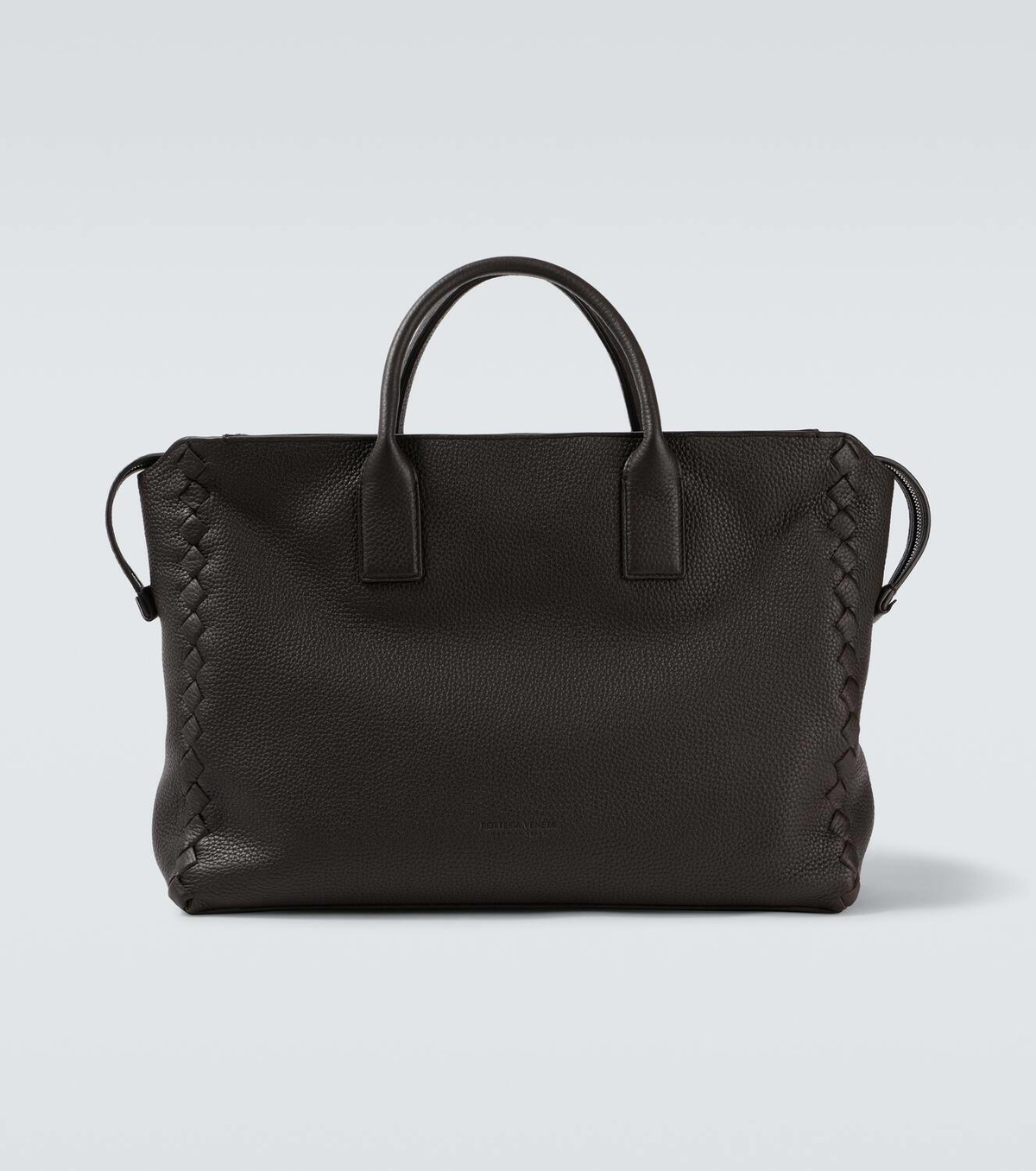 【関税負担無】Bottega Veneta Black leather briefcase Intrecciato leather briefcase in black - Bottega Veneta