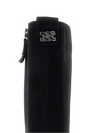 Casadei Black Boots With Zip Closure On The Side And Logo Embroidery On The Rear In Suede Woman