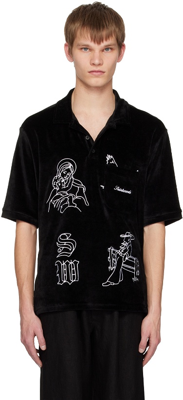 Photo: Saintwoods Black Embroidered Polo