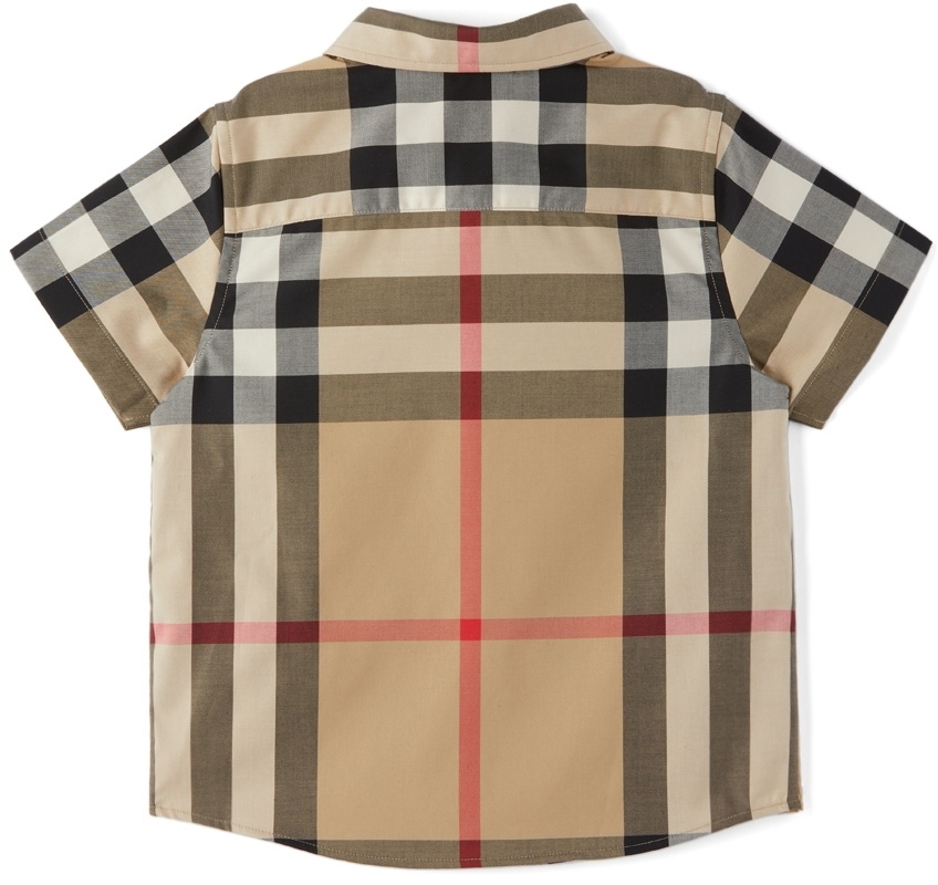 Burberry Baby Beige Stretch Poplin Check Shirt Burberry