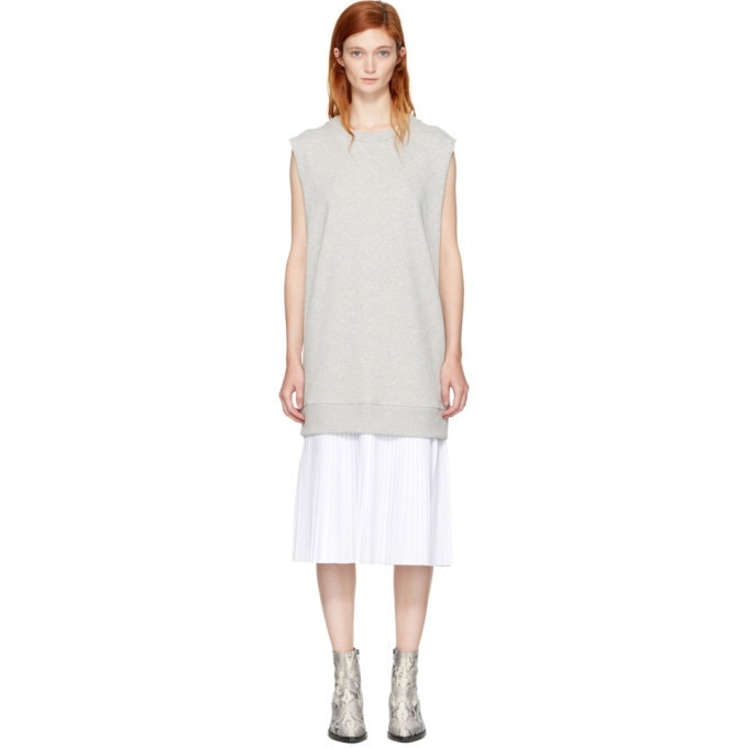 Photo: MM6 Maison Martin Margiela Grey Sleeveless Basic Sweatshirt Dress