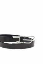 Diesel 2cm belt in pull-up leather with D buckle - Belts Womens in Black