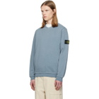 Stone Island Blue 6100034 Malfilé Fleece 'Old' Effect Sweatshirt