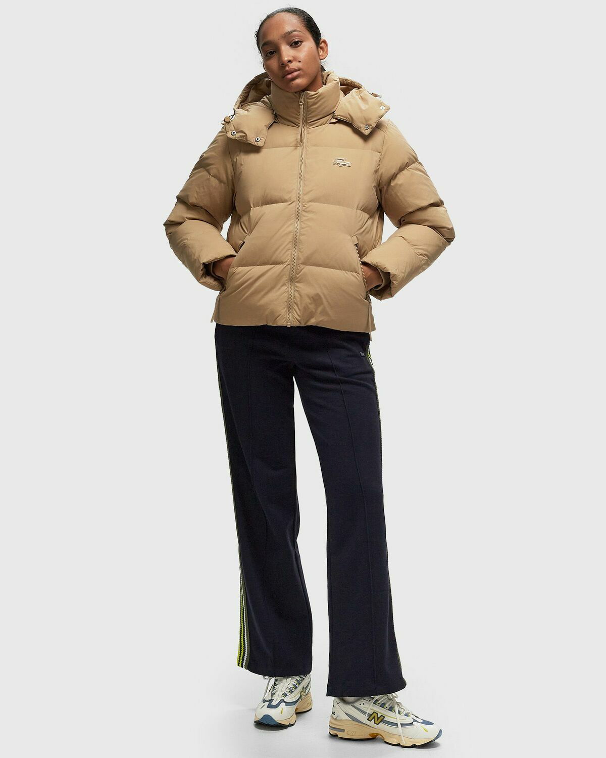 Lacoste BLOUSON Beige Womens Down & Puffer Jacket Lacoste