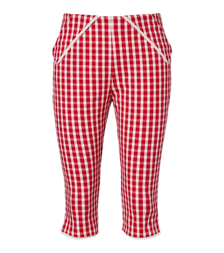 Photo: Posse Ebony gingham lace-trimmed cotton-blend capri pants